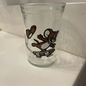 1990 Welch’s Tom & Jerry Glass Jelly Jar Collectible Vintage